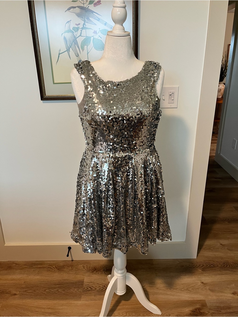 dELiA*s Silver Sequin Mini Dress